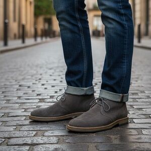 New Men’s Steve Madden P-Mike Taupe Suede Leather Chukka Boots SZ 11.5